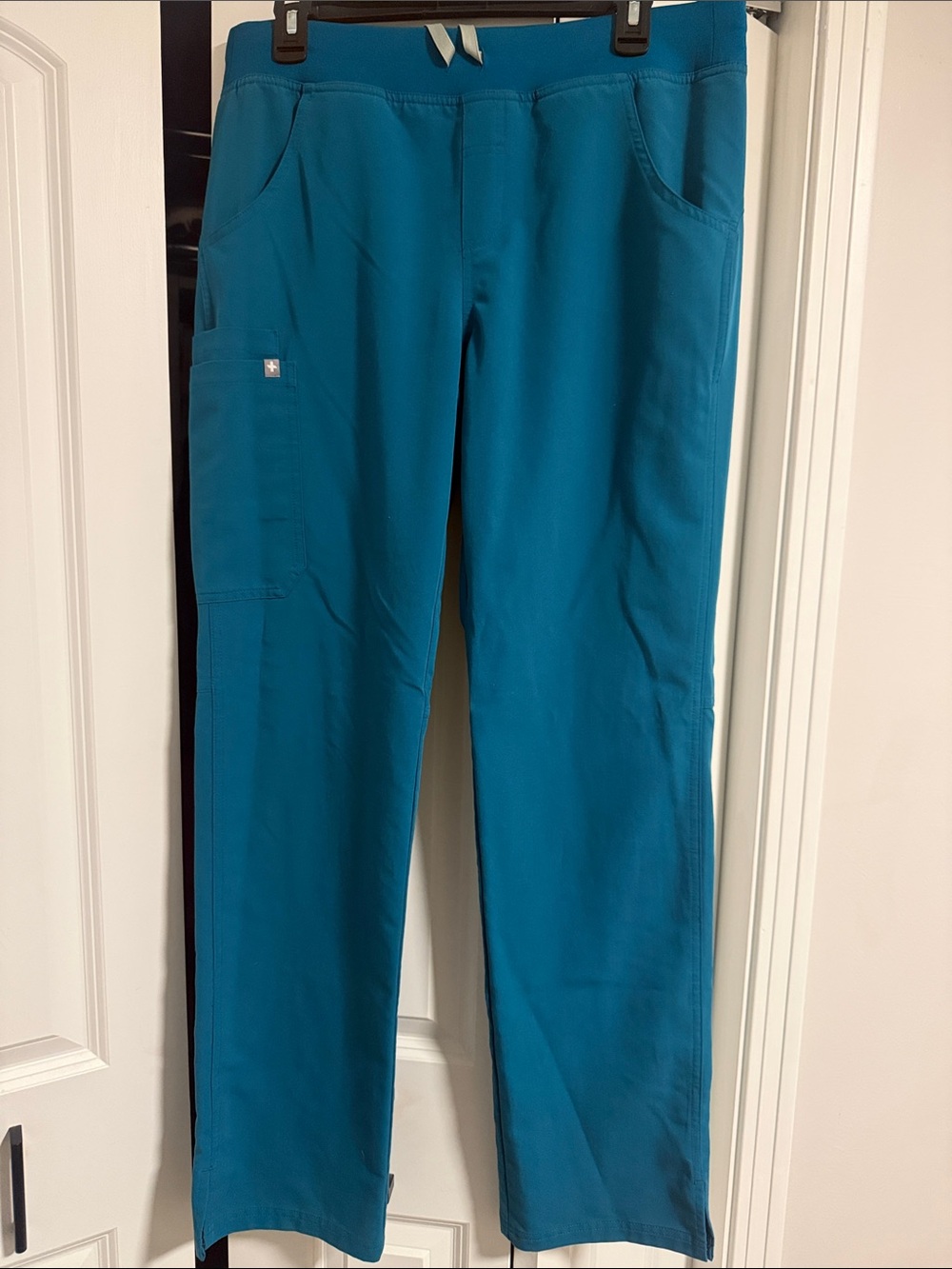 Figs Teal Straight-Leg Scrub Pants
